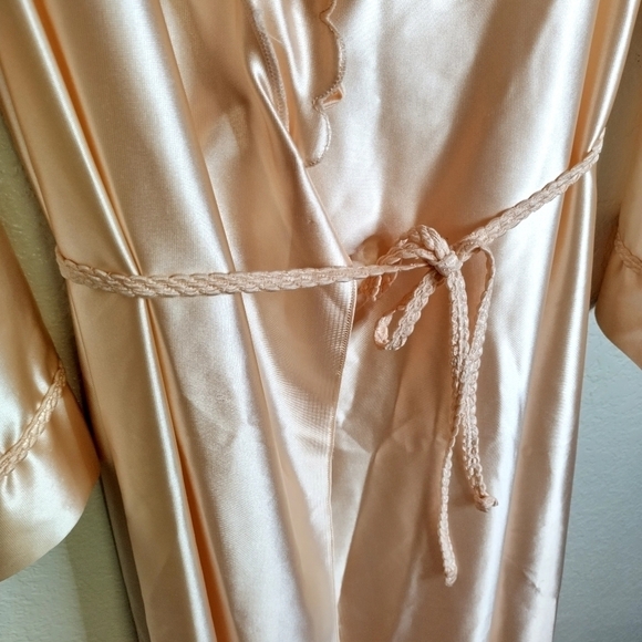 Vintage miss Elaine 60/70 Union satin long robe with nightgown sz M - Picture 5 of 15